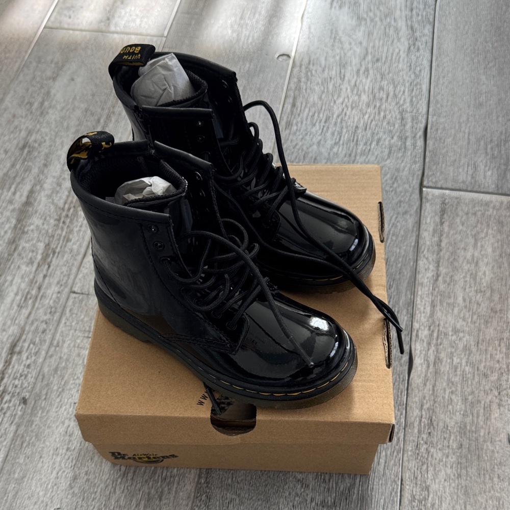 Dr. Martens Shiny Black Lace-Up Boots